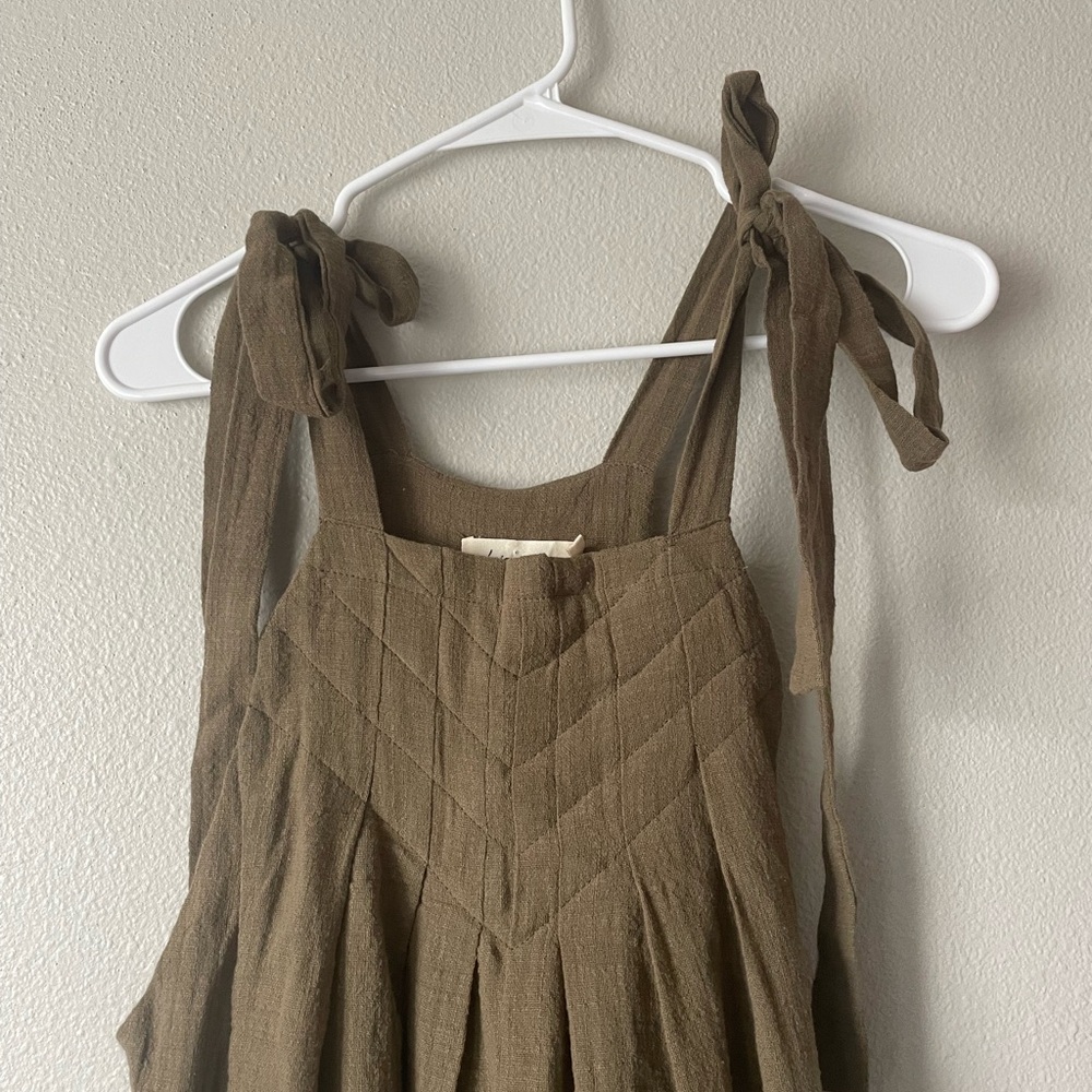 Elegant Olive Jumpsuit with Tie Straps